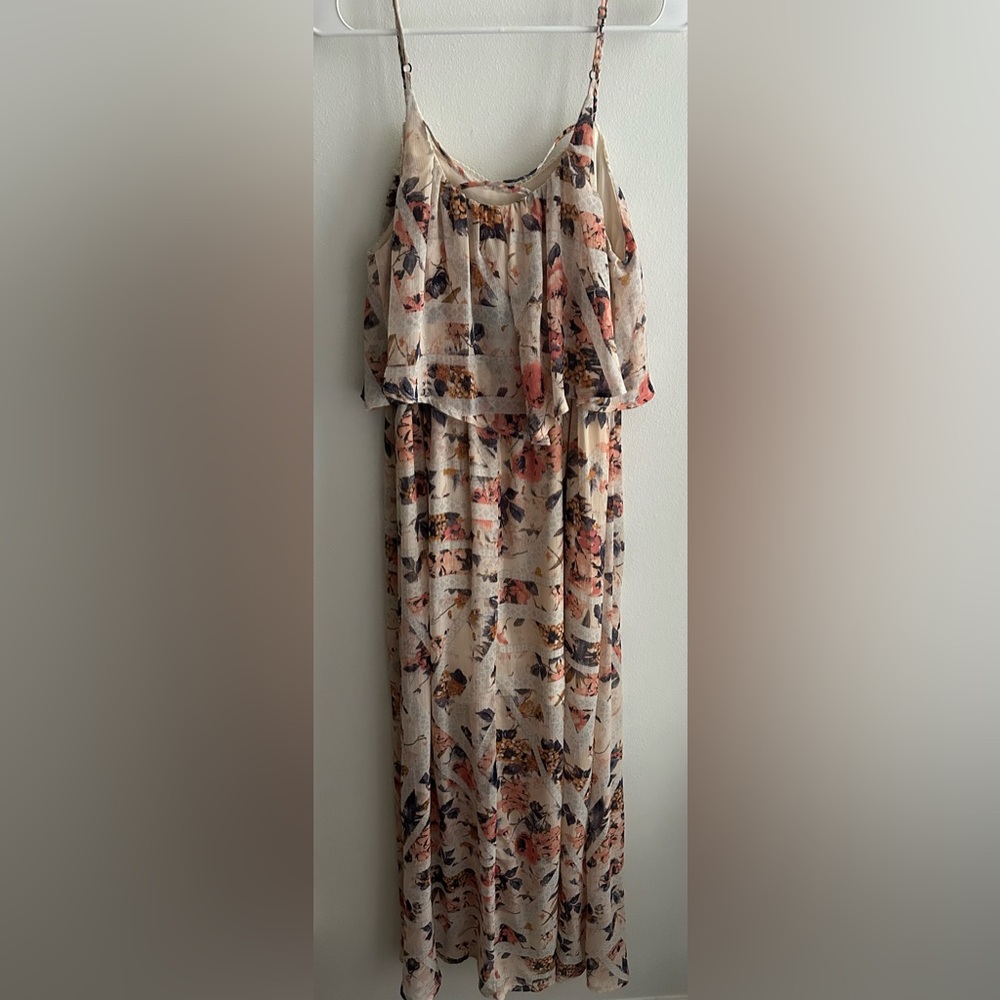 Multi Color Maxi Dress with Top Ruffle - Picture 2 of 3